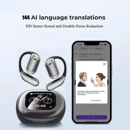 AI Headphones Wireless 144 Language Translation Real Time,Enc Call Headset，Meeting Recording Earbuds，For Sports/Workout/Running﻿